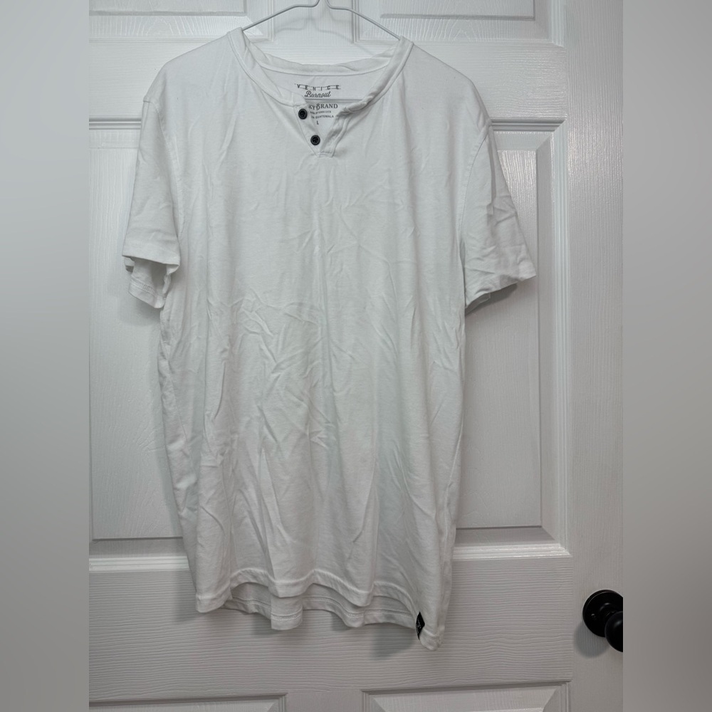 Lucky Brand White Short Sleeve Henley